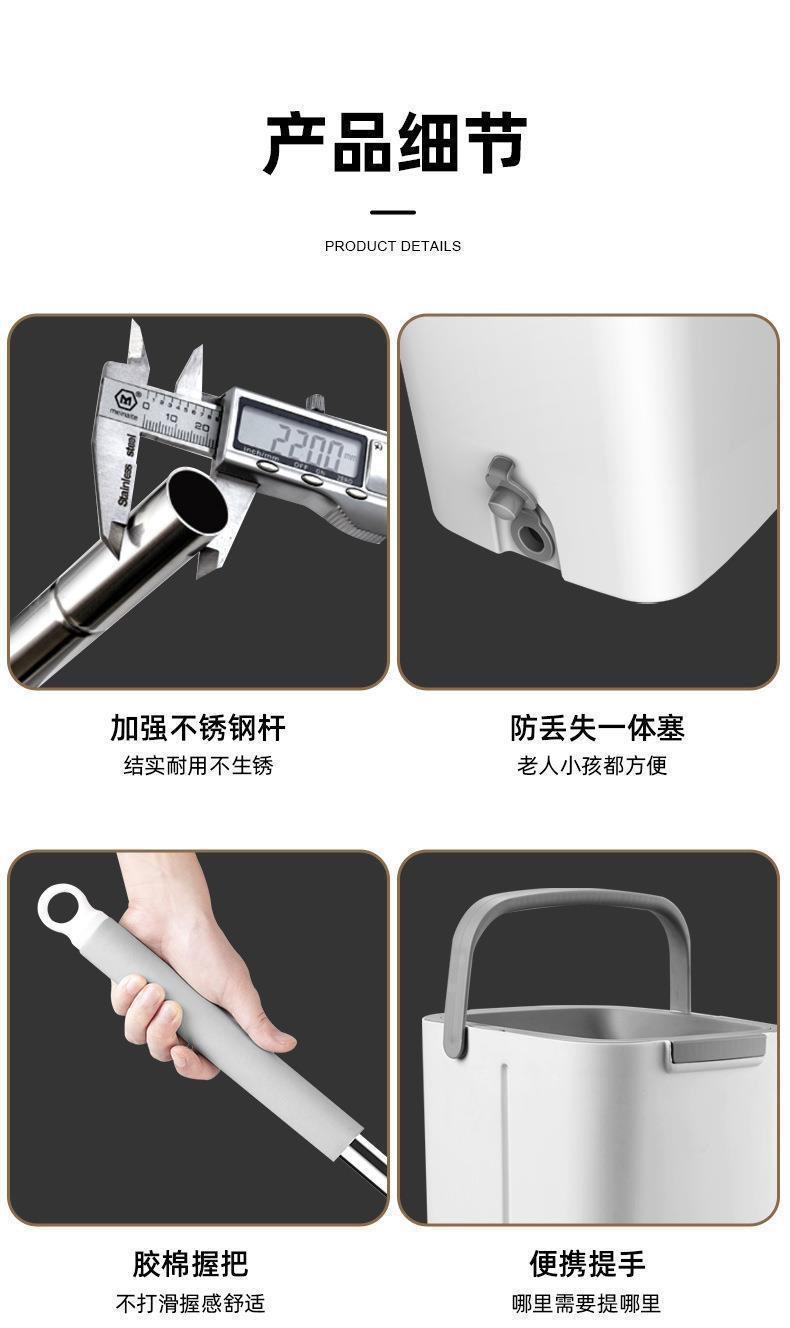 一拖净免手洗拖布吸水墩布托布地拖套装带桶 家用神器平板懒人拖把 旅行箱方便携带轻松清洁详情2