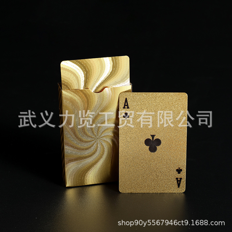美元扑克牌金箔扑克牌 银箔扑克牌批发 金色土豪金扑克黑色塑料牌详情15