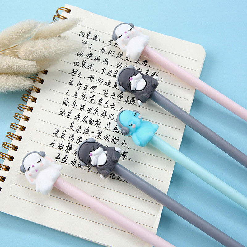 Korean version 2098 Cartoon Animal Party signature Pen, cute multi-color elephant silicone gel pen factory direct sales pic 7