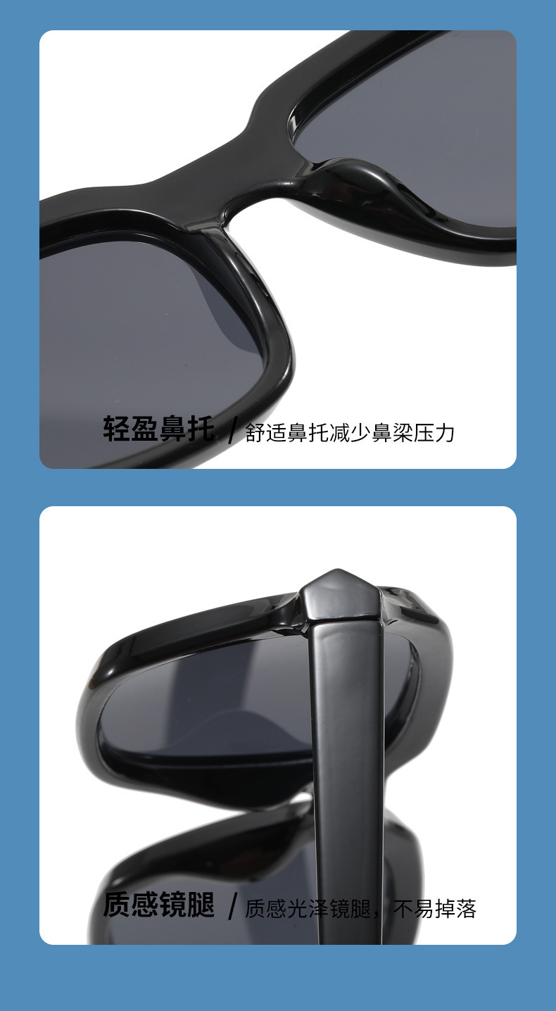 跨境 新款店长热推复古太阳镜 欧美时尚多边形黑色墨镜女太阳眼镜详情15