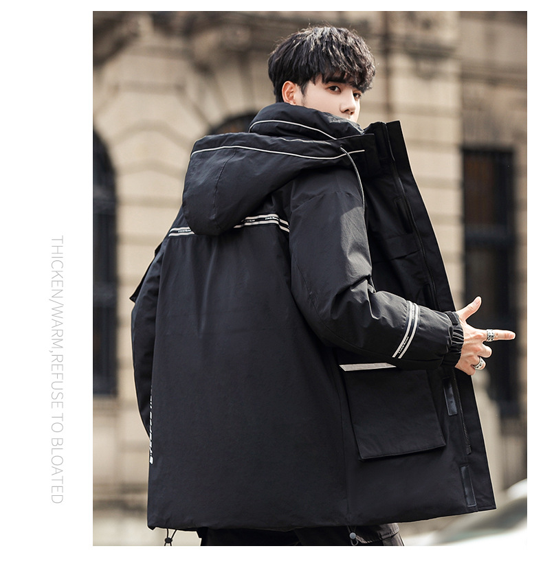 工装羽绒服男中长款2022年冬季新款男士保暖外套百搭男装潮牌上衣详情20
