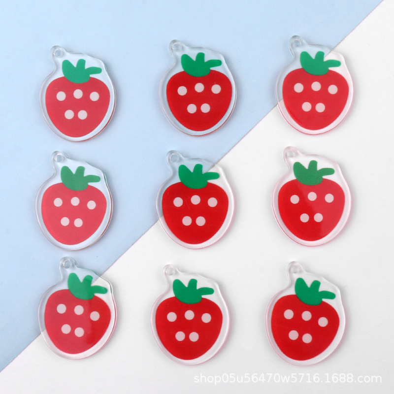Wholesale of new printed strawberry acrylic transparent sheet diy handcrafted earrings and keychain accessories materials pic 4