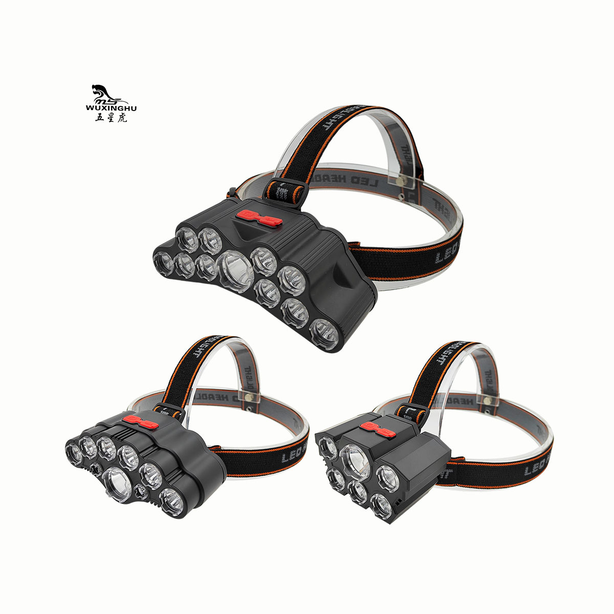 New cross-border exclusive LED waterproof headlamp, rechargeable high-intensity ultra-bright fishing lamp, long-range headlamp pic 1