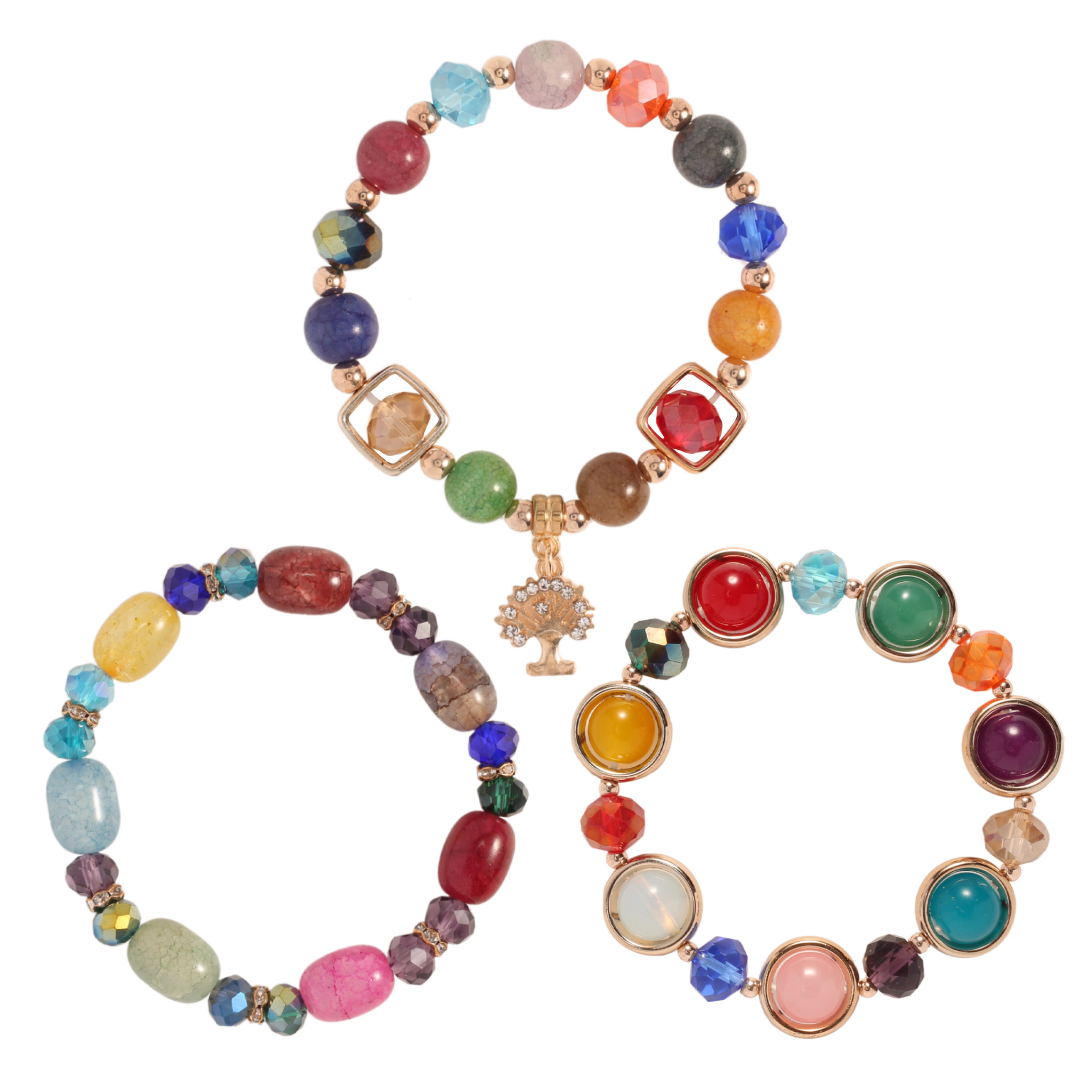 Wholesale of new fashionable Bohemian crystal bead chains, handcrafted alloy pendants and bracelets that are selling well across borders in Europe and America pic 4