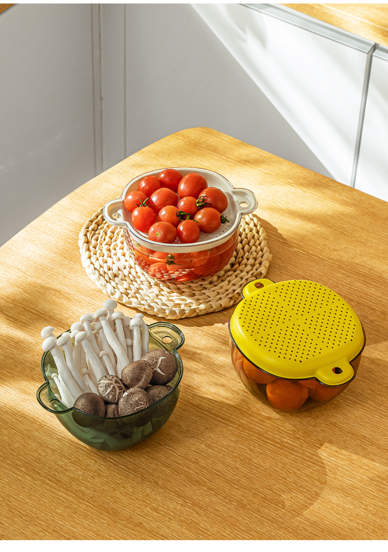 Nachuan Light Luxury covered draining basket kitchen household sink, fruit and vegetable filtering basket, fruit washing PP storage box pic 17