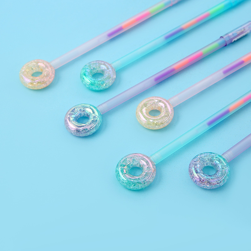 Korean version 2105 Crystal Donut Gel Pen, creative and colorful ice crack Donut, student signature pen wholesale pic 5