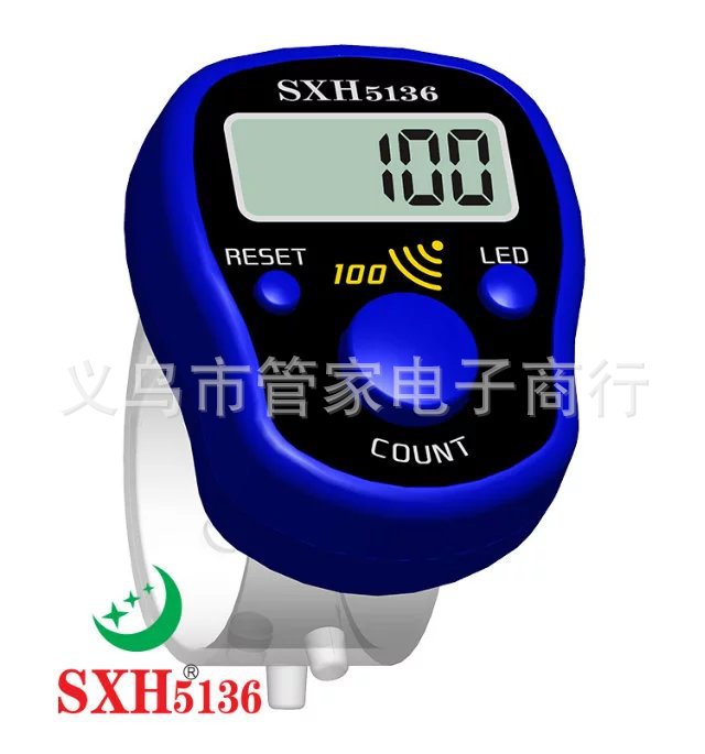 The multi-functional whole-body sound-emitting reminder LED night-luminous electronic chanting counter can be manually pressed with a backlit counter pic 2