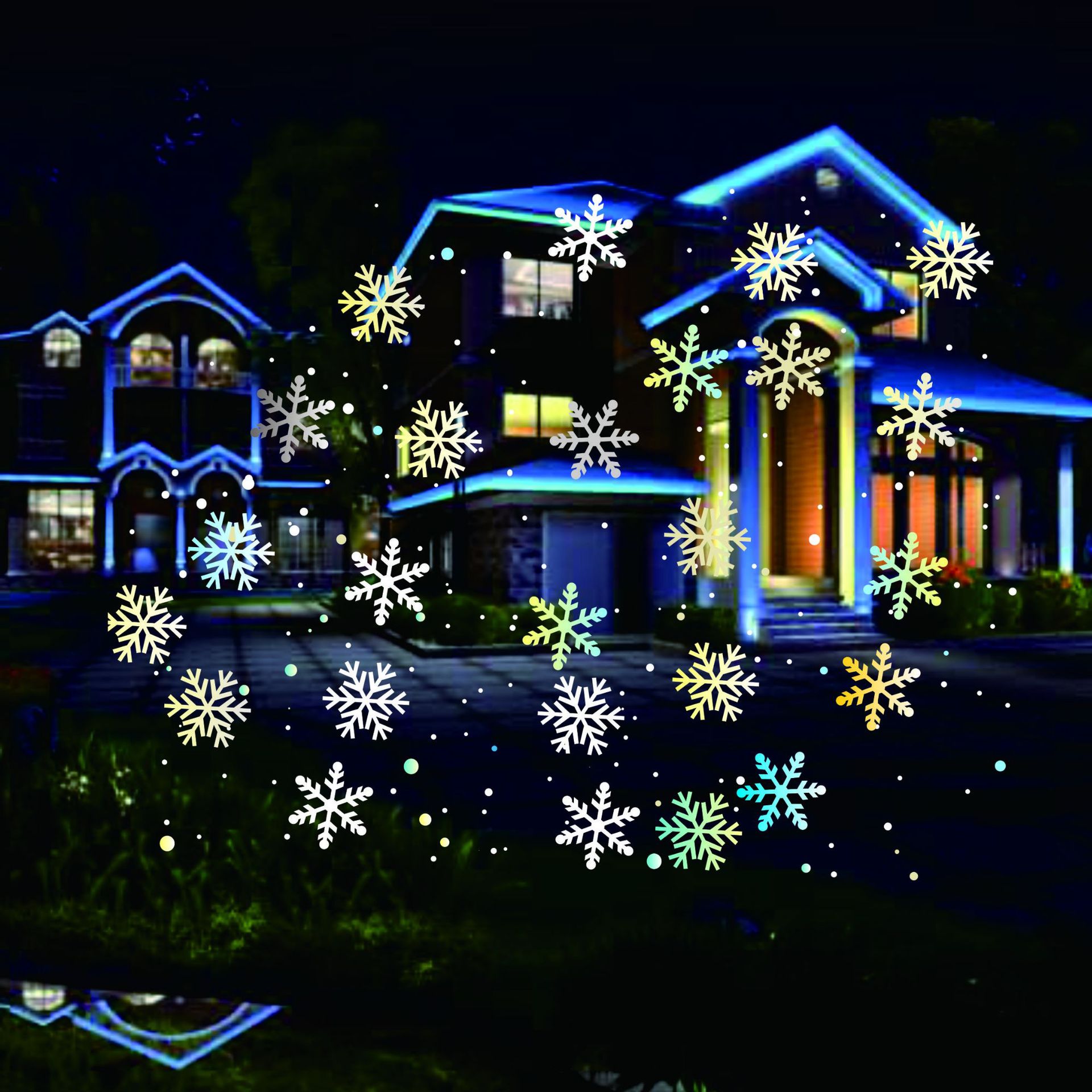 New LED blizzard snowflake outdoor lawn projection light Christmas party decorative snowflake light pic 9