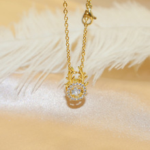 新款畅销满钻钥匙锁项链时尚钛钢锁骨链个性气质网红饰品厂家直营详情5