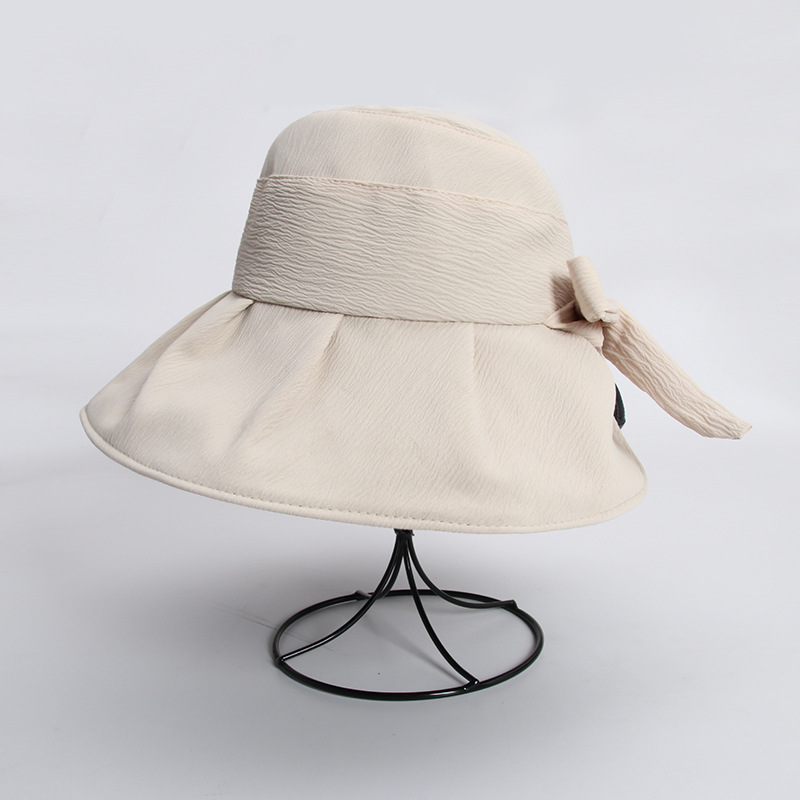 Versión coreana sombrero de sol de vinilo mujer color sólido cornisa sombrero de pescador protector uv visera visera de verano sombrero de sol maré pic 16
