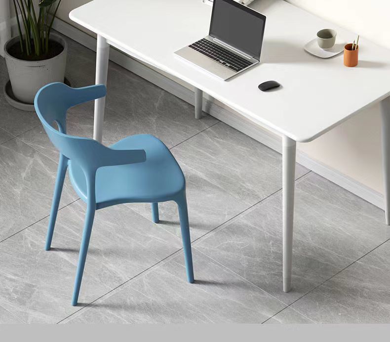 Plastic chairs, simple backrest stools, Nordic dining chairs, economical plastic chairs for adults at home, thickened horn-shaped chairs pic 10