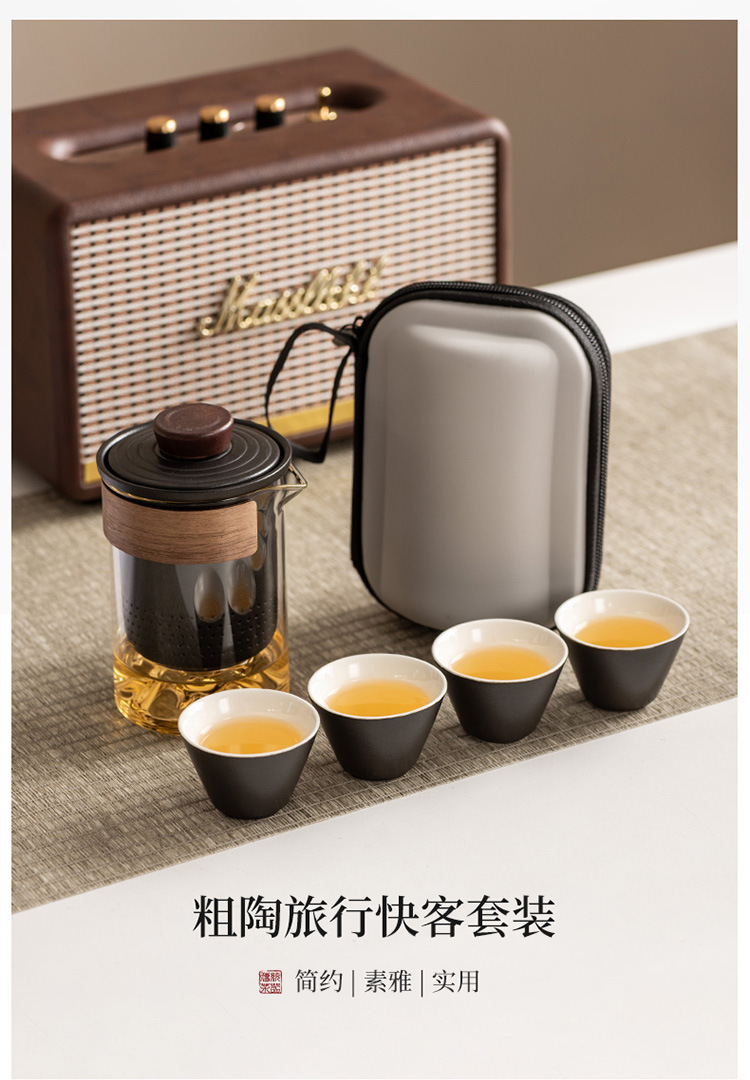 高档旅行茶具套装便携防烫手抓玻璃茶壶快客杯功夫伴手礼商务礼品详情5