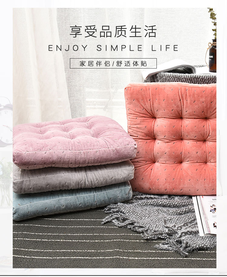 New modern tatami seat cushion, Japanese dining table, round velvet square cushion, detachable and washable height-increasing chair cushion pic 15
