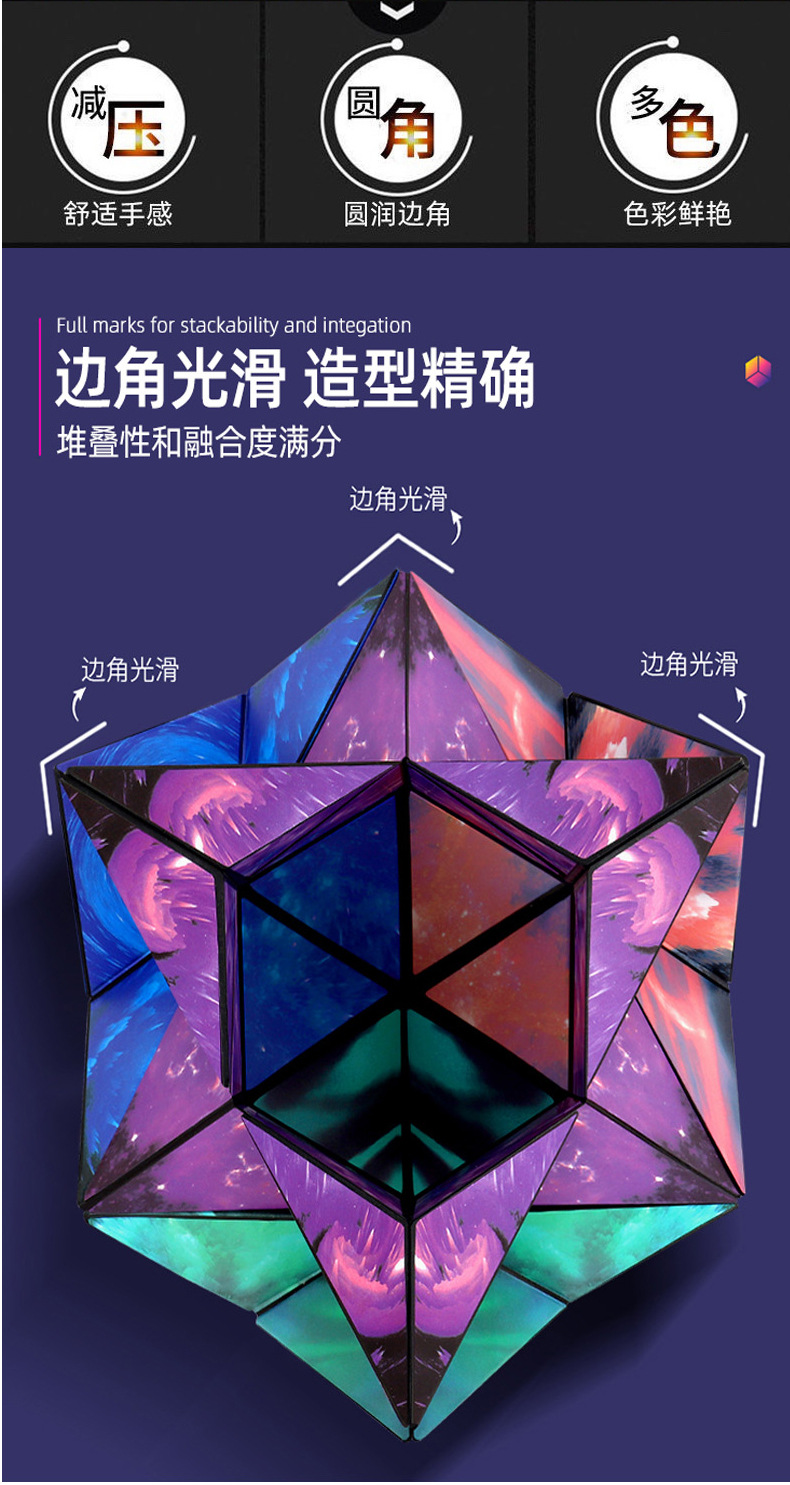 3D mutante geometría cubo de rubik juguete magnético para niños rompecabezas desarrollo intelectual de tercer orden tridimensional deformación flip cubo de rubik bloque pic 2