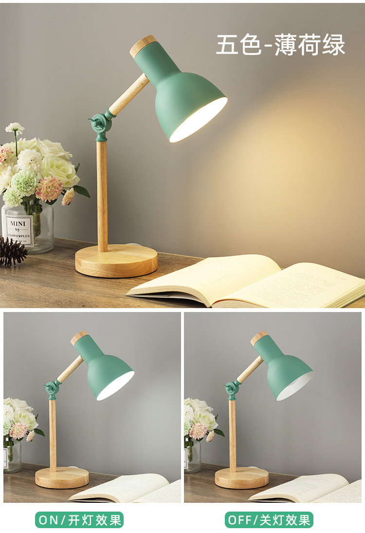 北欧ins小台灯寝室书桌大学生宿舍简约卧室床头灯少女插电式台灯详情7