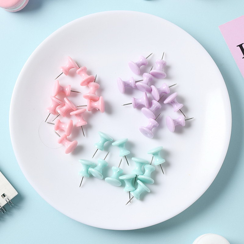 Cross-border supply of macaron color box-packed I-shaped nails, fresh and creative plastic thumbtacks in various sizes, office supplies pic 17
