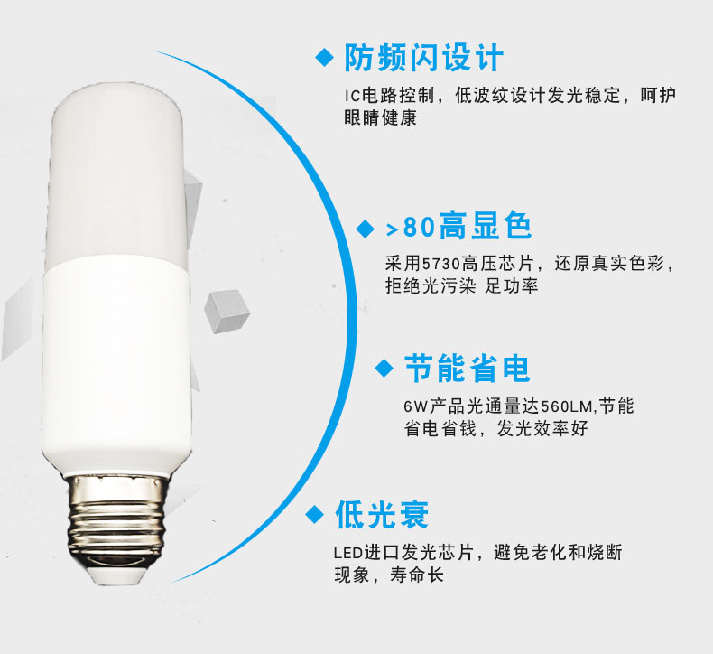 柱泡灯恒流led球泡灯 高亮led 球泡灯商用酒店圆柱形灯泡led详情3