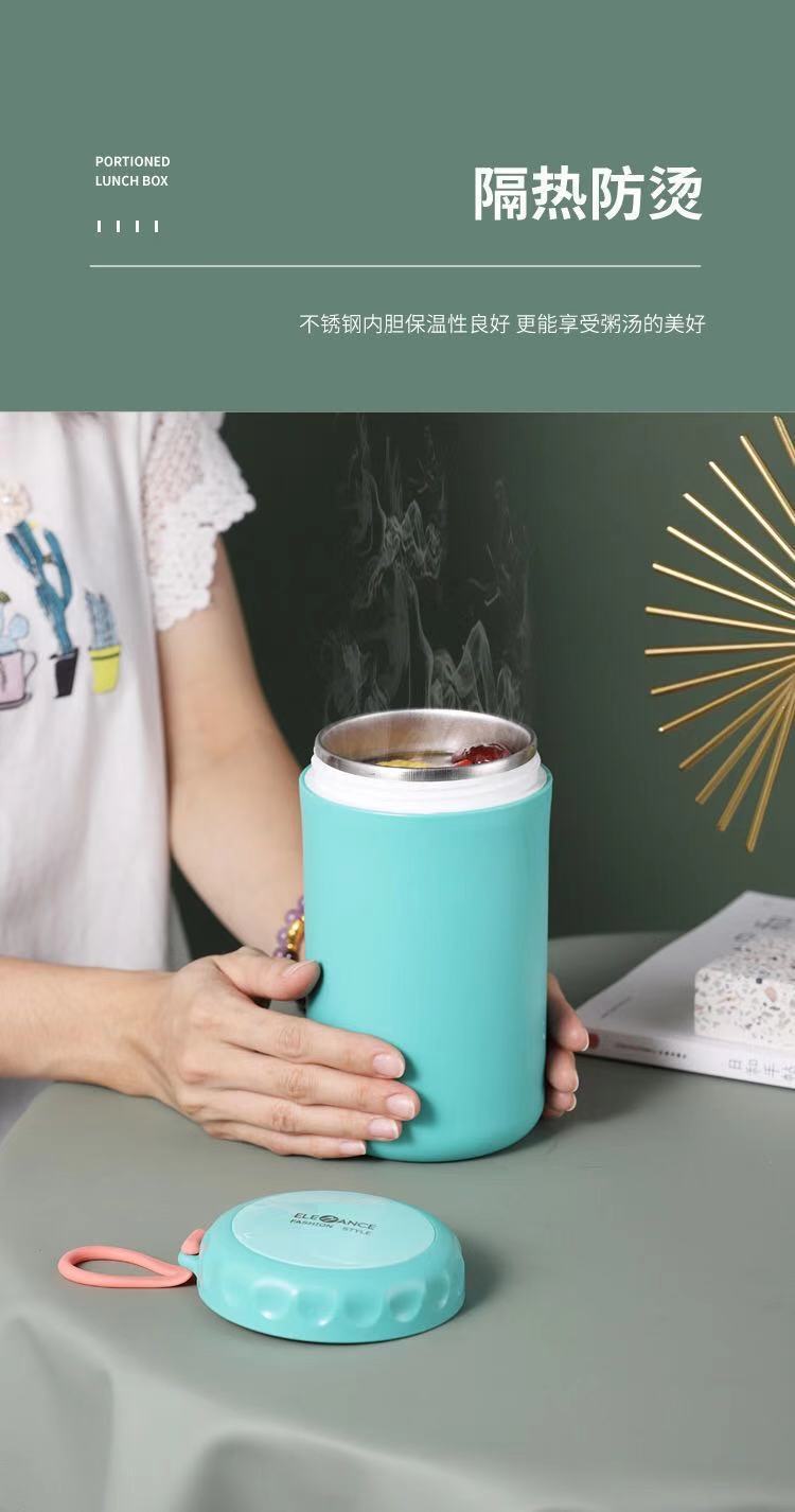 304不锈钢保温汤杯 学生上班族大容量pp塑料早餐杯牛奶杯带盖粥杯详情7