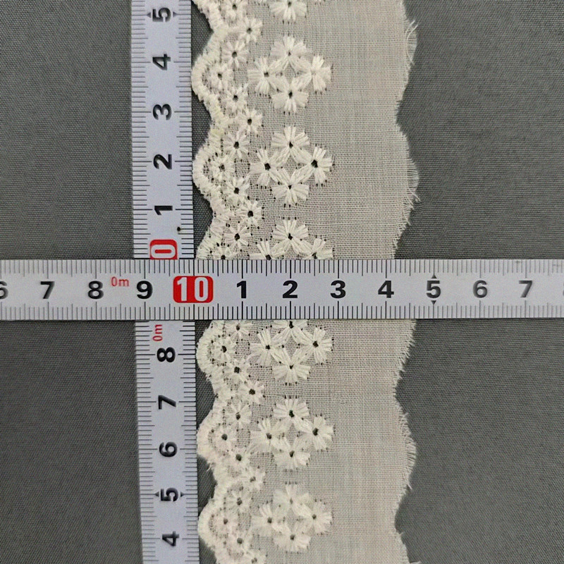 Wholesale of cotton embroidered lace, hollowed-out lace, embroidered skirt hem, clothing accessories, milk silk, perforated, barcode 2.5 pic 92