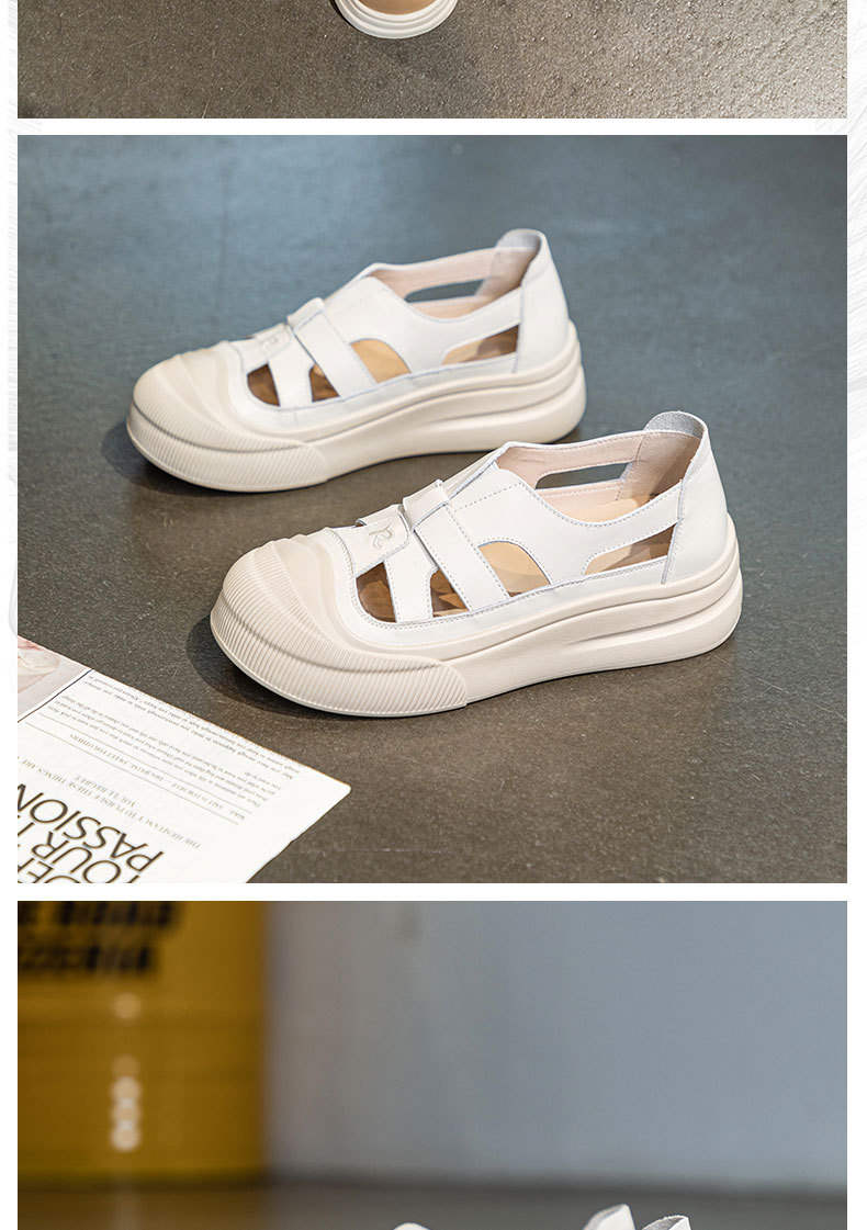 2024年夏季新款厚底凉鞋头层牛皮女士休闲运动风舒适百搭套鞋详情17