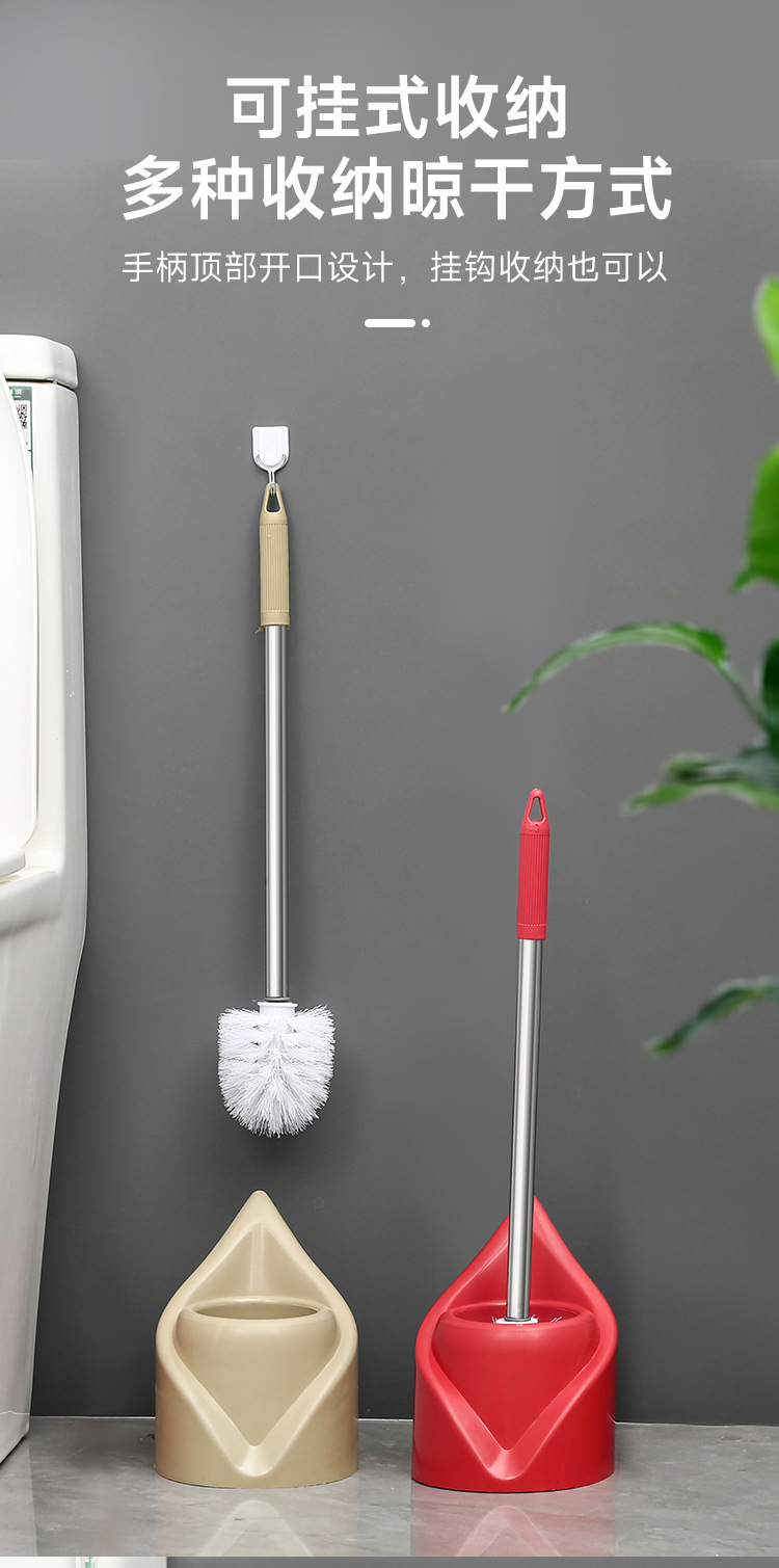 Toilet cleaning brush, silicone long-handled toilet brush, bathroom toilet cleaning brush, no blind spot toilet brush set pic 6
