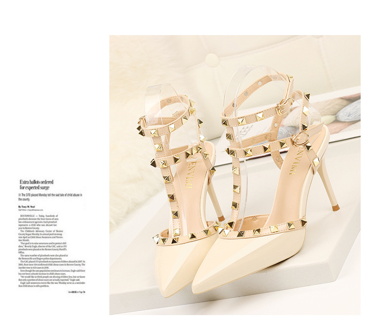 289-6欧美时尚铆钉女士尖头浅口高跟单鞋女式夏季新款凉鞋批发详情3