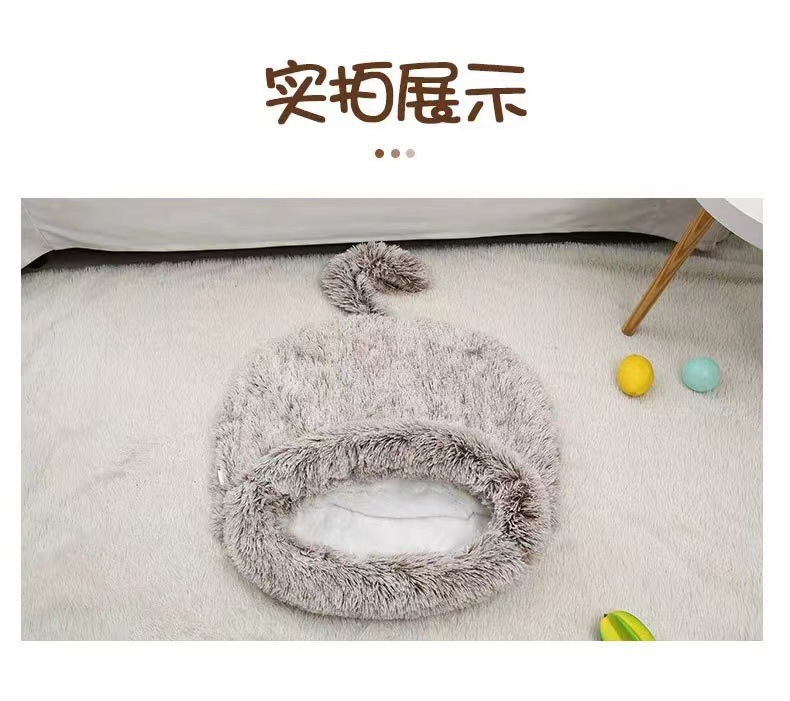 亚马逊爆款 猫咪长毛睡袋 厂家直供 冬季保暖四季两用 可清洗加厚详情8