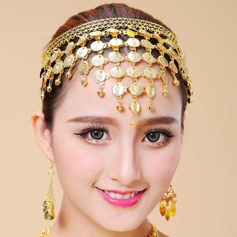 印度舞演出配饰发卡项链头饰耳环头饰首饰肚皮舞蹈服手链饰品发箍详情14