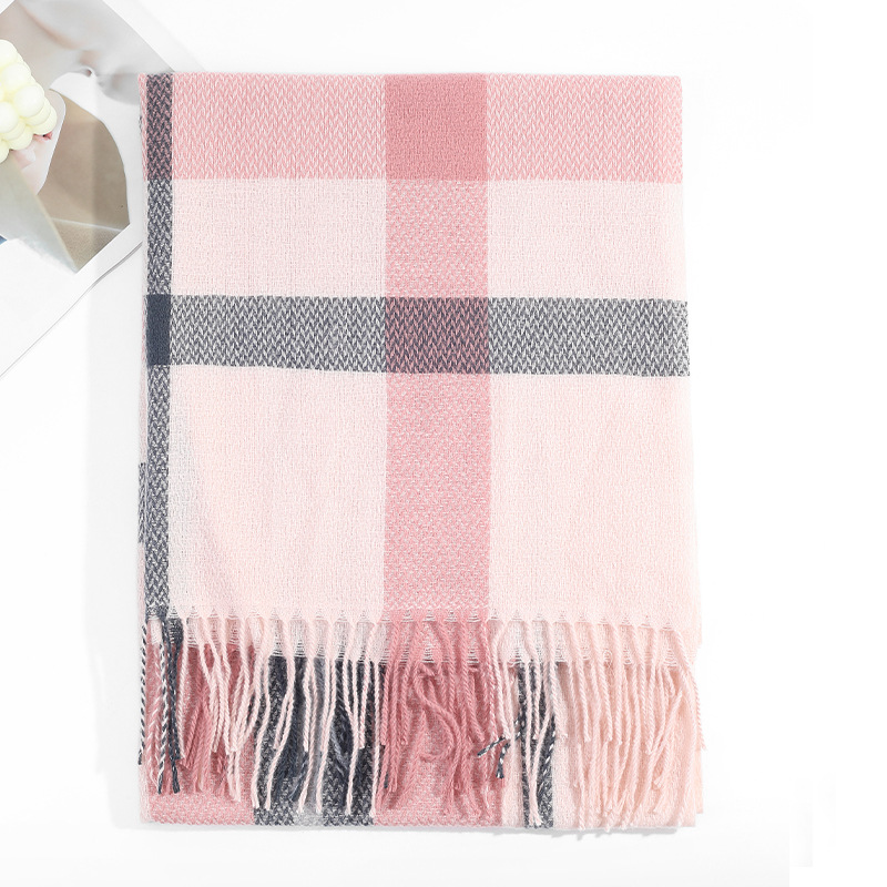Check scarf Women 2023 Winter New style fashionable, versatile and warm imitation fashion cashmere scarf shawl factory wholesale pic 20