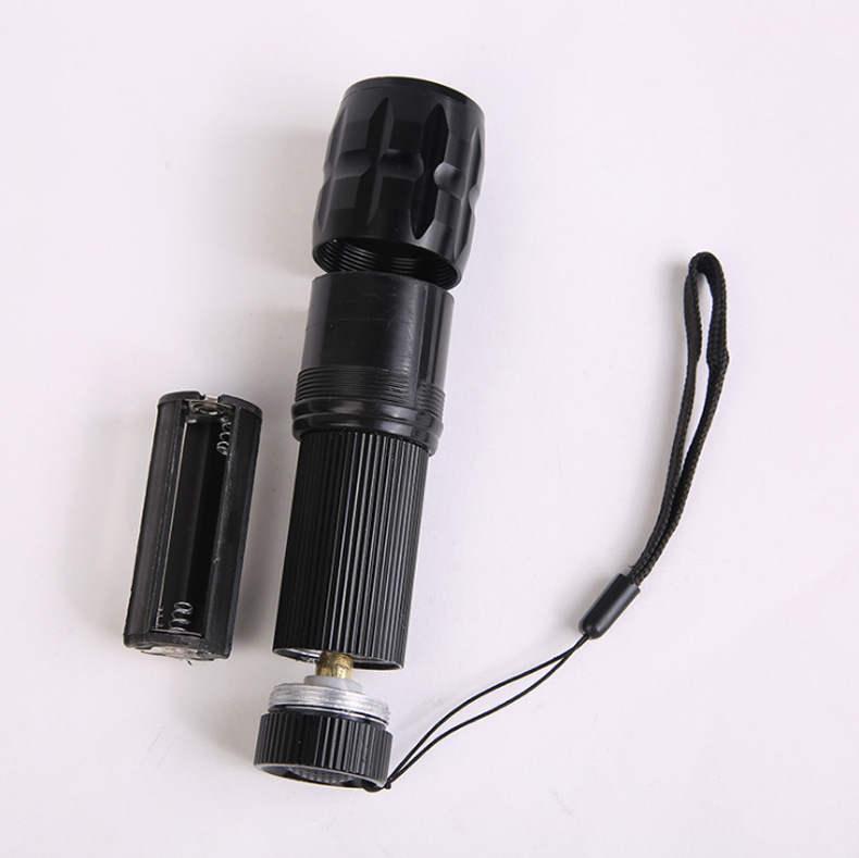Gift flashlight, high-intensity aluminum alloy zoom three-speed LED small flashlight, retractable dry battery flashlight, waterproof pic 13