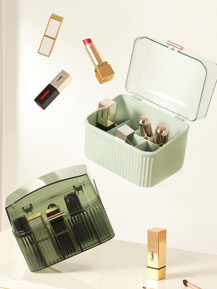 跨境好物梳妆台带盖轻奢高颜值通明口红收纳盒首饰整理箱厂家直销详情3