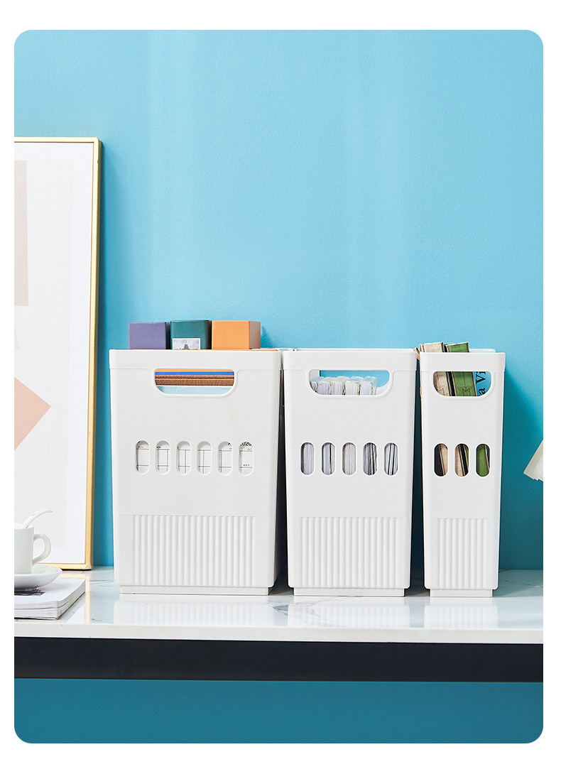 Japanese-style kitchen narrow and long storage basket, office desktop file organization box with wheels, crevices and miscellaneous storage basket pic 13