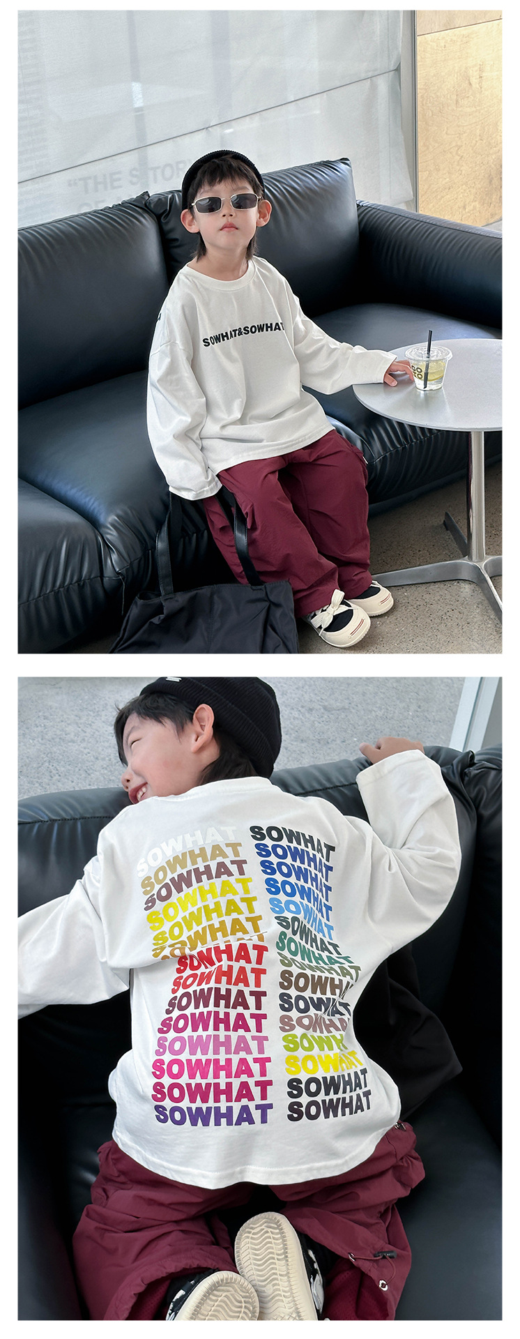 男童帅气宽松长袖t恤2025春季新款韩版字母上衣中小童圆领卫衣潮详情9