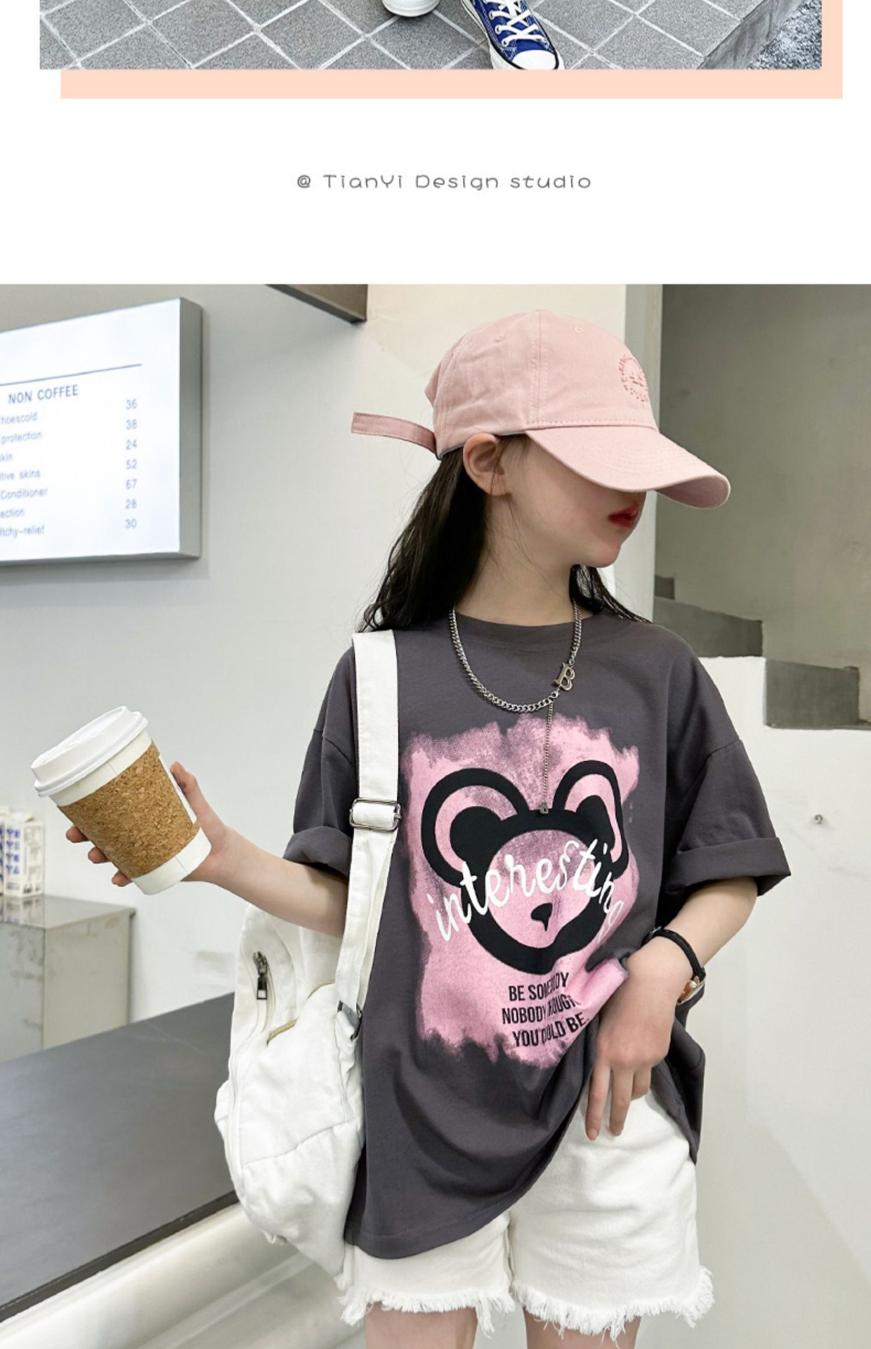 女童短袖纯棉T恤2023新款夏季宽松上衣中大童装印花t儿童半袖体恤详情11