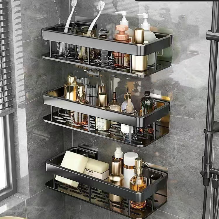 Non-drilling bathroom storage rack, wall-mounted toilet, washbasin, bathroom wall storage rack pic 8