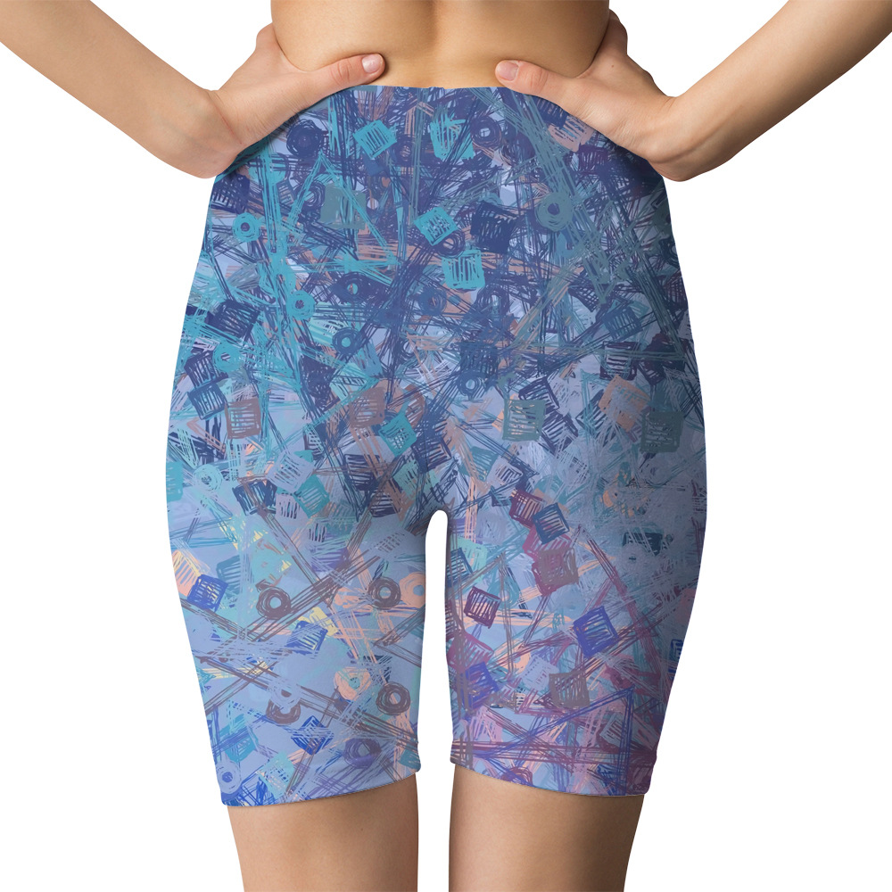 New 3D digital printed starry sky sports yoga capri shorts for cross-border Amazon from Europe and America. Please provide the printed image pic 23
