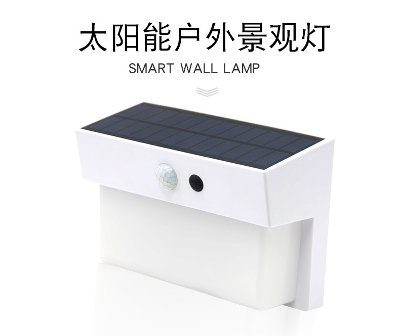 Cross-border solar landscape light, outdoor courtyard human body sensor light, led solar wall lamp N768 pic 1