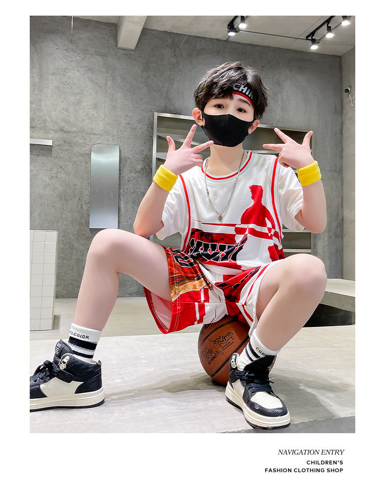 儿童装男童夏装男童篮球服网眼速干套装夏季中大童运动演出服装详情21