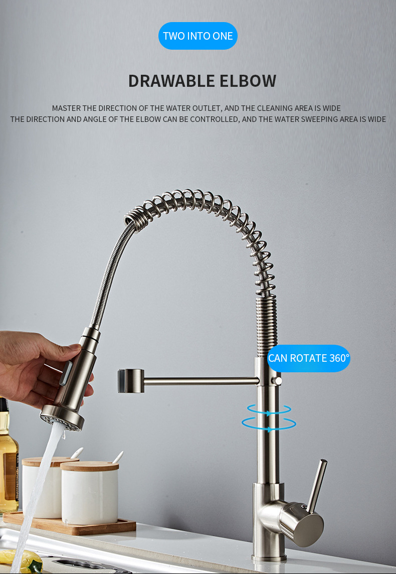 Foreign trade copper telescopic universal faucet spring faucet extender pressure-increasing rotating anti-splash faucet pic 13