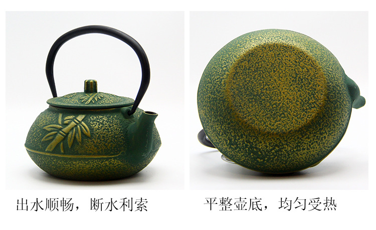 欧美款铸铁壶烧水茶壶煮茶壶彩色家用户外泡茶壶搪瓷涂层功夫茶具详情11