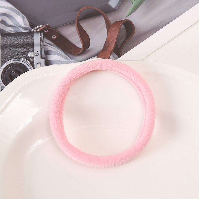 Wholesale of large colored towel loops, seamless adult rubber bands, high-elasticity ponytail tie, hair bands, headwear and hair ties pic 22
