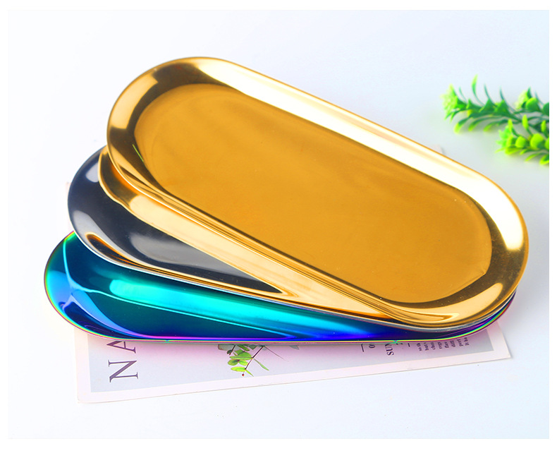 Oval-shaped heart-shaped stainless steel storage tray, color palette, storage box, jewelry storage, metal tray shanilak pic 14