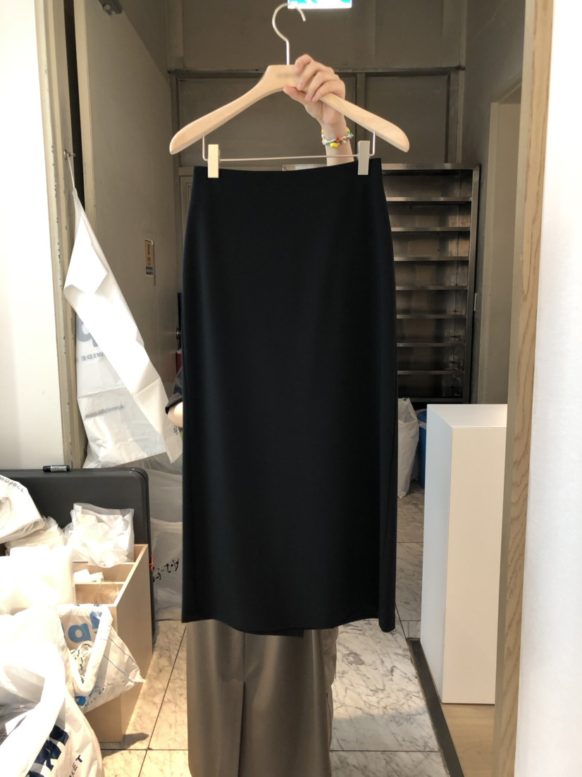 韩国东大门2023春季新款高腰复古黑色开叉直筒西装裙半身裙子女士详情5