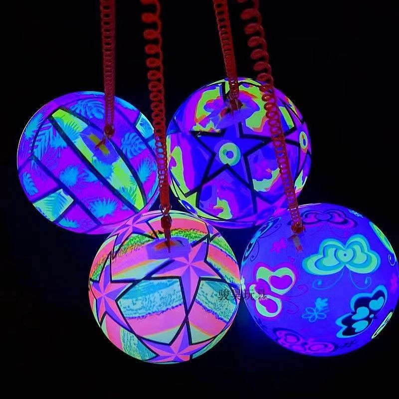 Hot glowing chain patting balls, flashing footballs, rope pulling, fitness swinging balls, inflatable toys, goods, night market stalls pic 1
