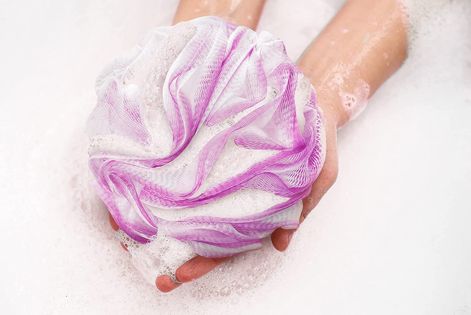 Customizable styles of bath balls from the original manufacturer, including bubble nets, bath sponges, bath balls, GRS recycled materials, and bath flowers pic 22