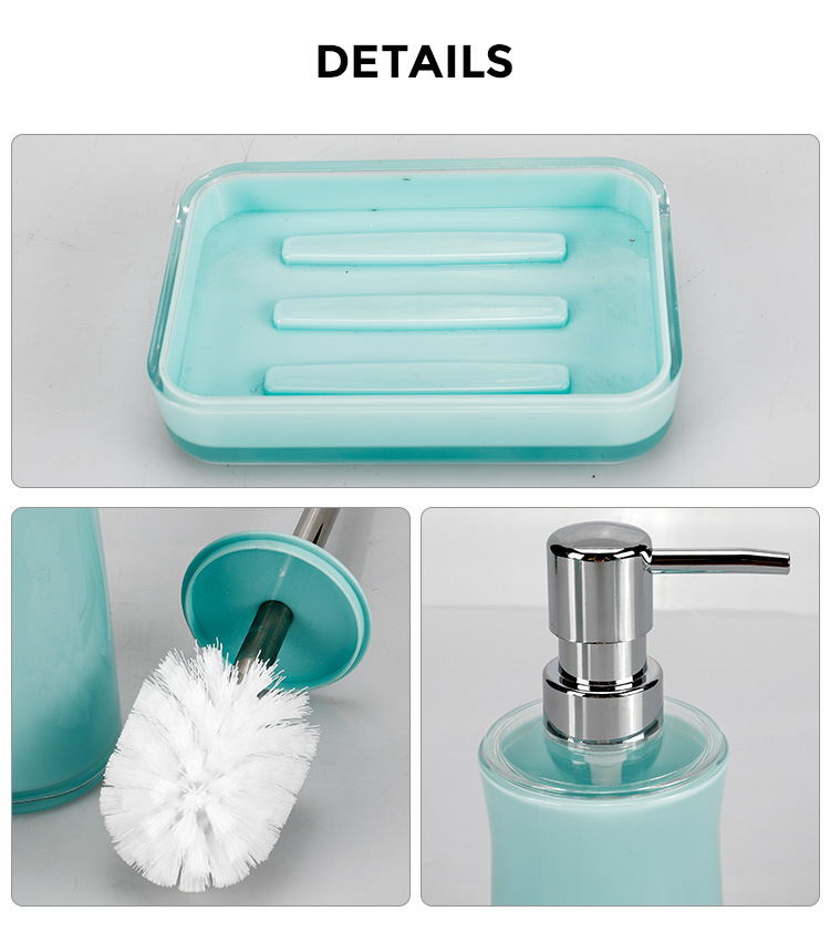 Luz artículos de tocador de lujo conjunto de 4 piezas artículos de tocador de color caramelo conjunto de tocador soporte de cepillo de dientes cuarto de baño conjunto de 4 piezas pic 14