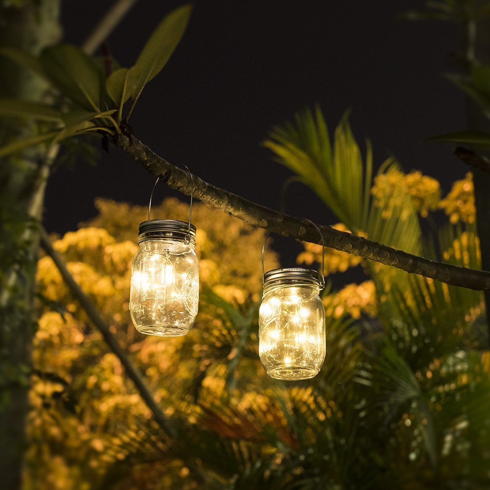 Solar Mason can light led copper wire string starry sky Fairy tale firefly solar Mason bottle cap pic 8