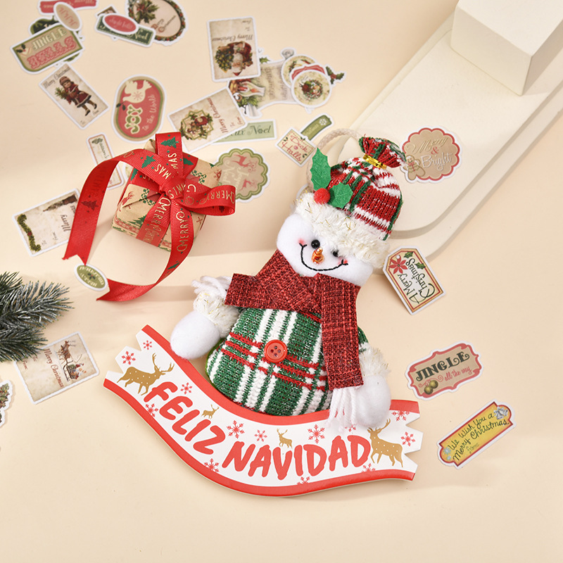 圣诞公仔挂件圣诞节庆室内装饰布艺摆件圣诞树麋鹿雪人装饰品批发详情4