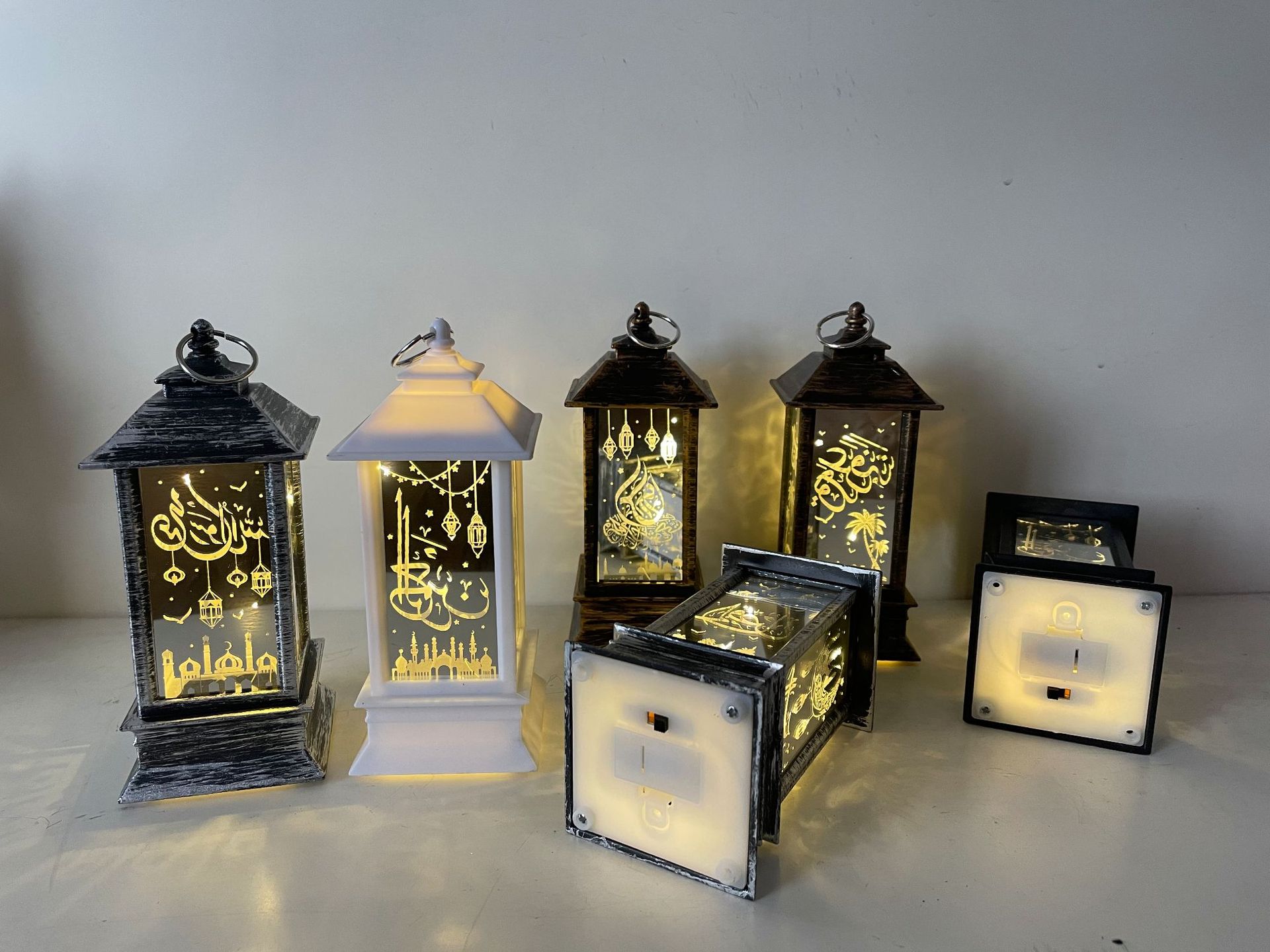 万圣节新品发光摆件小风灯扁风灯小油灯鬼节装饰氛围道具圣诞雪人详情6