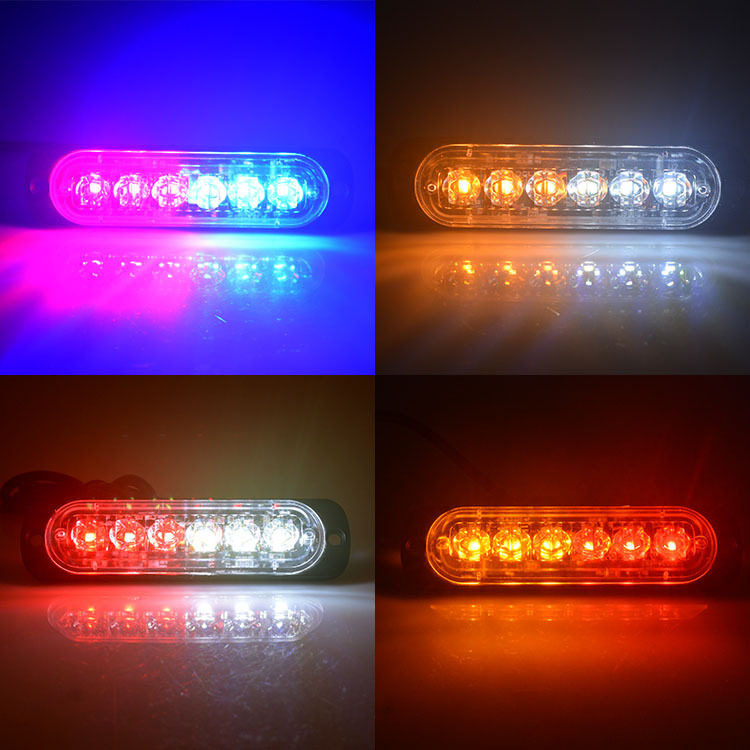 Car wireless remote control 12V one tow four red and blue grille flashing light 24LED ultra-bright high-power chassis light warning light flashing pic 7